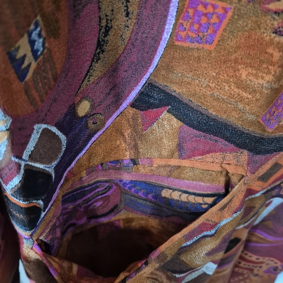 Karen Kane Vintage 80's Abstract Geometric Shoulder Pad Blazer Jacket Sz M - Picture 4 of 13